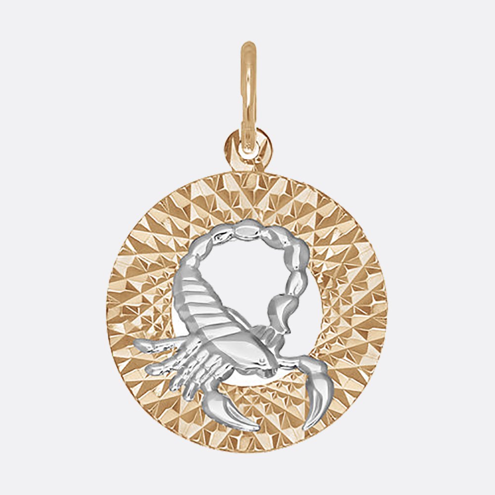 SOKOLOV подвеска мусульманская из комбинированного золота с алмазной гранью с фианитом 033277