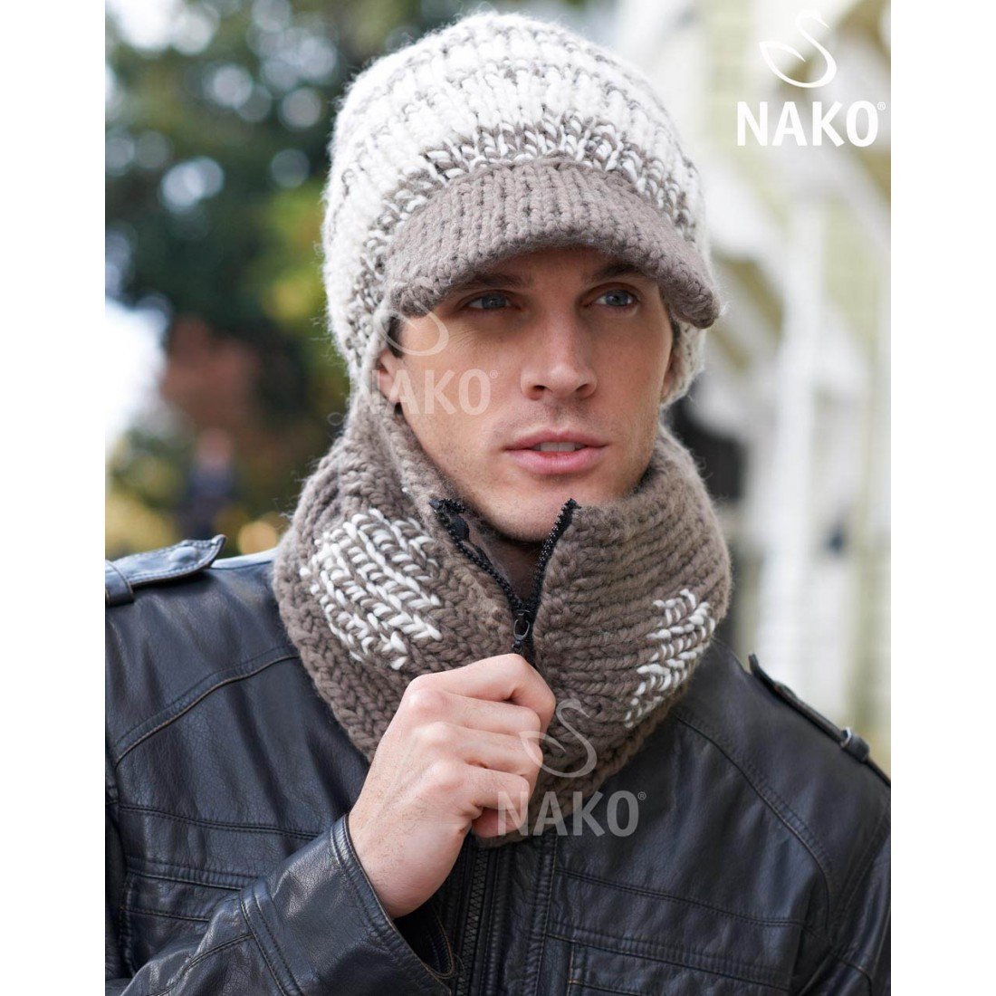 Мужские вязаные шапки и снуды
