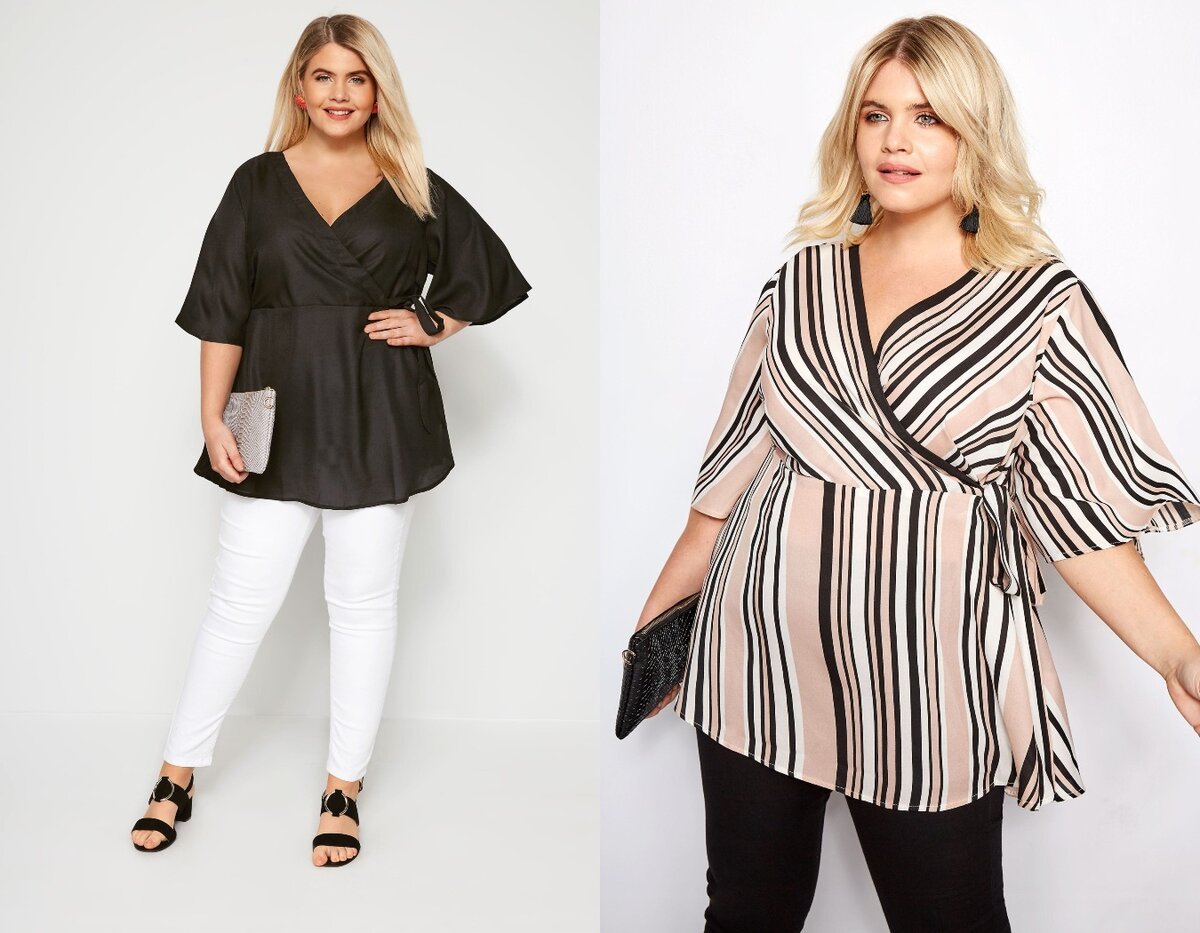 Блузки из шифона для полных