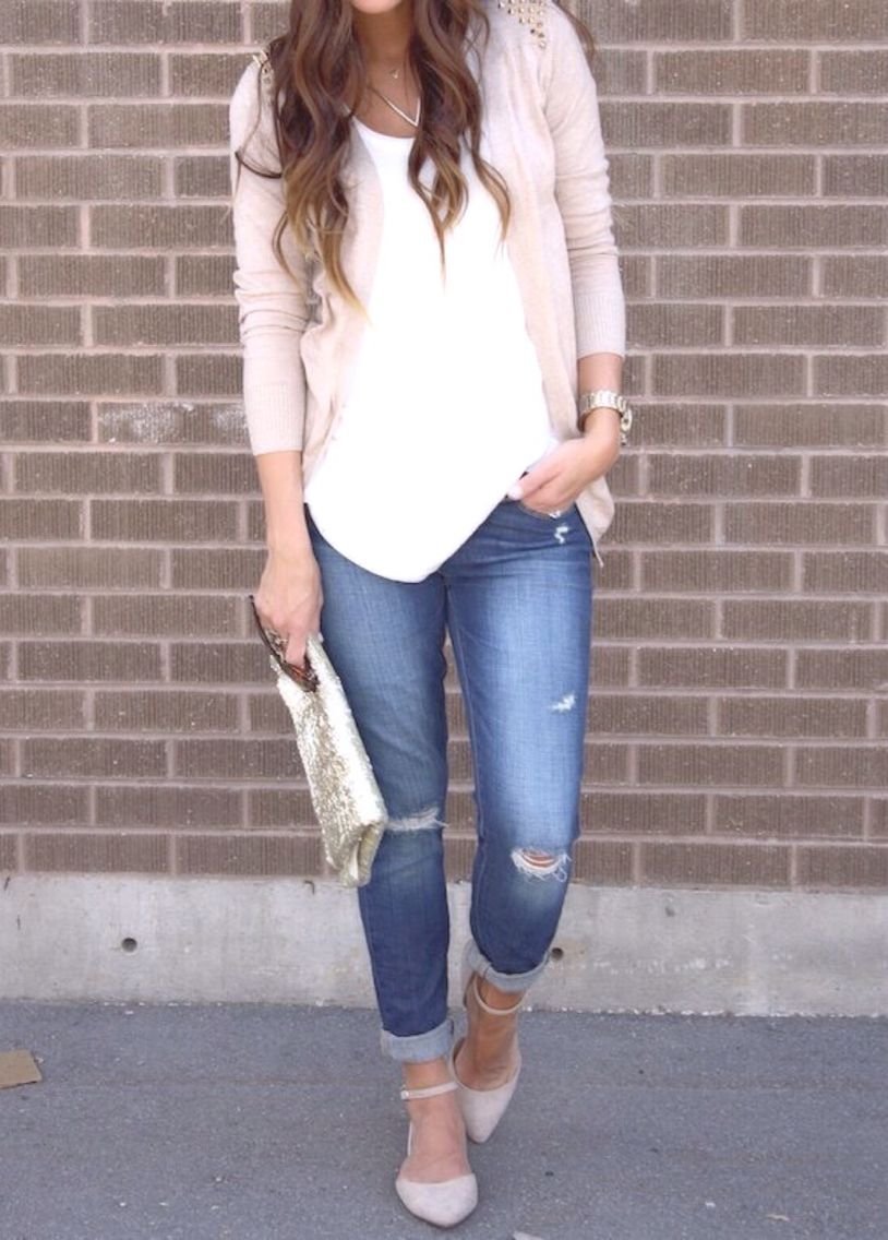 Вечерний образ в джинсах