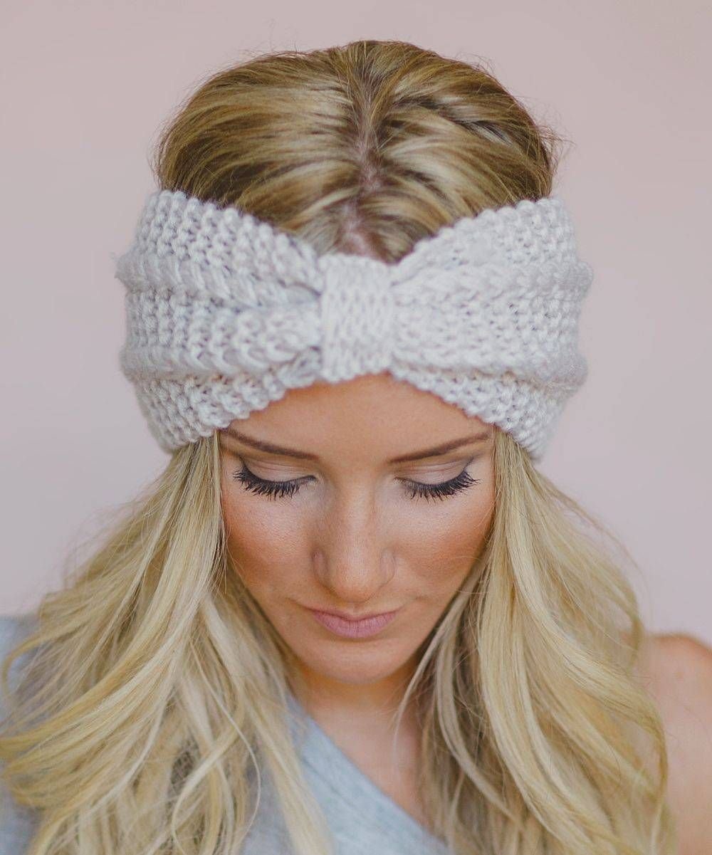 Модная повязка на голову спицами