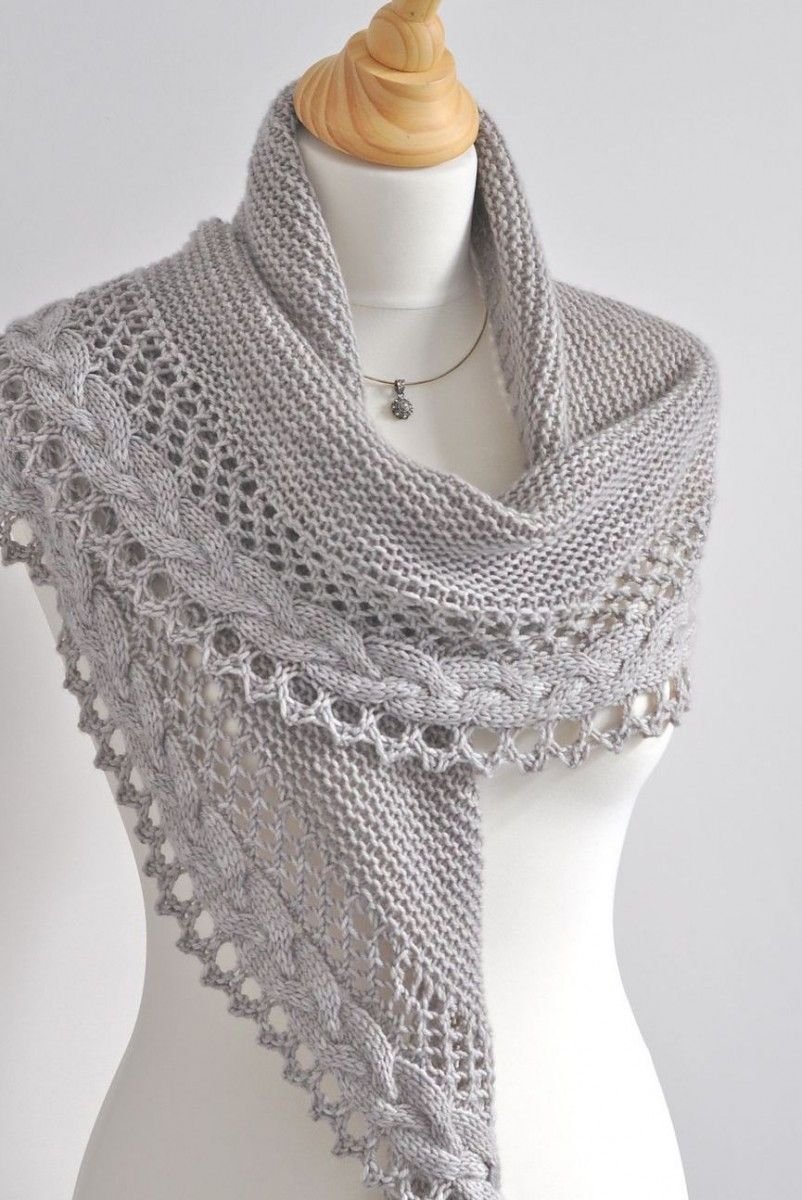 Шаль французский Канкан спицами