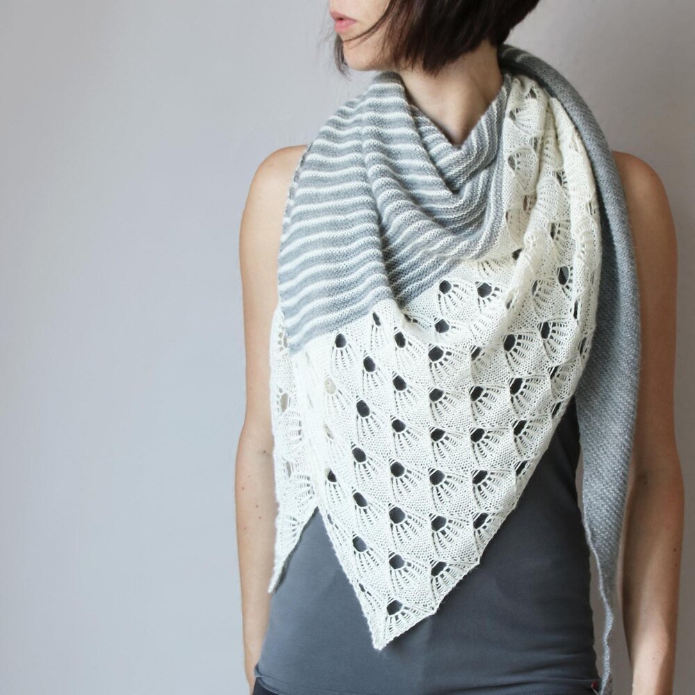 Шарф косынка бактус спицами