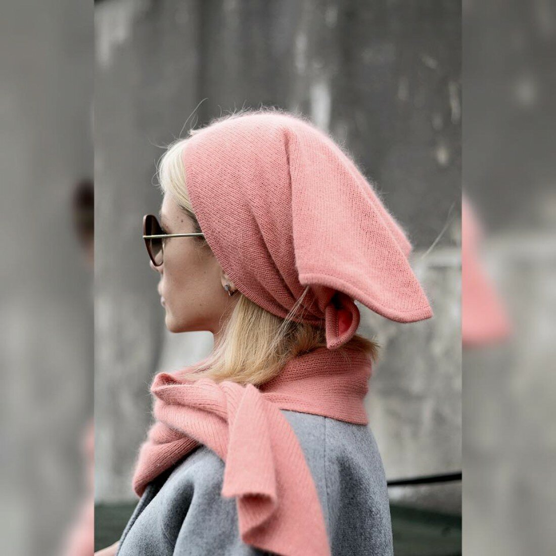 Модная вязаная косынка на голову