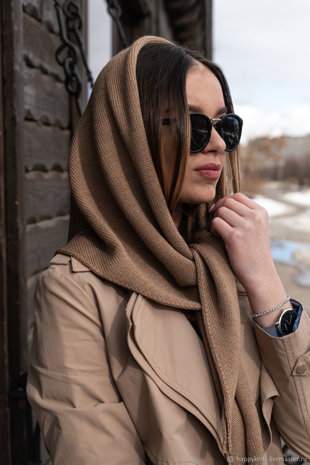 Вязаная косынка на голову