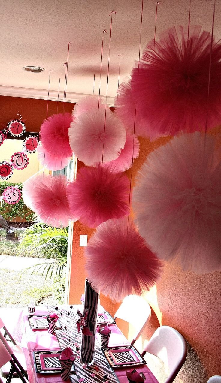 Фатиновые помпоны декор