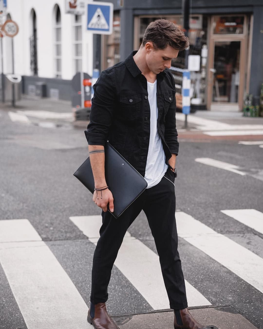 Черный стиль одежды мужской