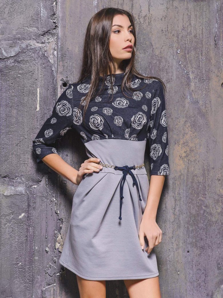 Летние комбинированные двухцветные платья