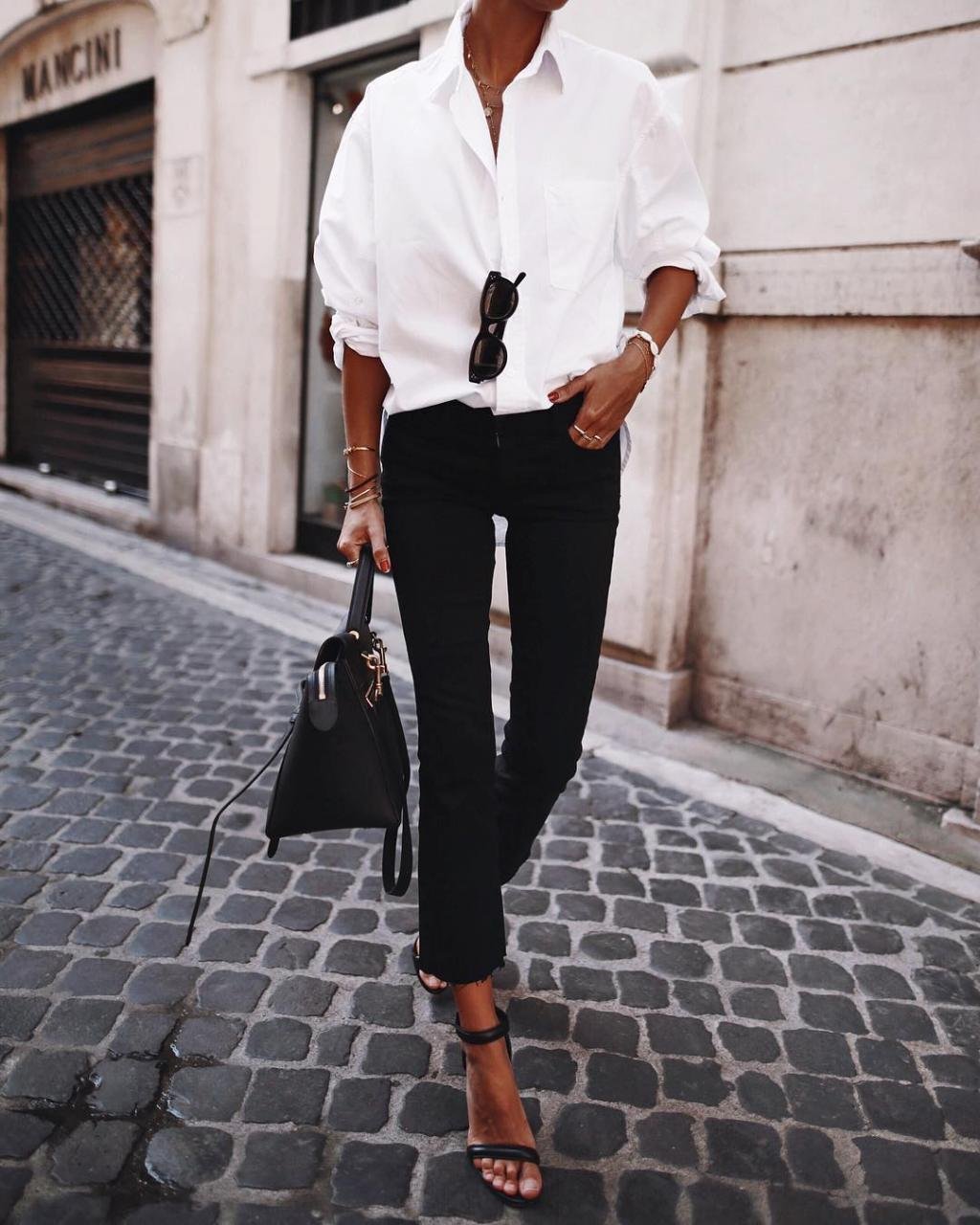 Стильные образы с белой рубашкой женские