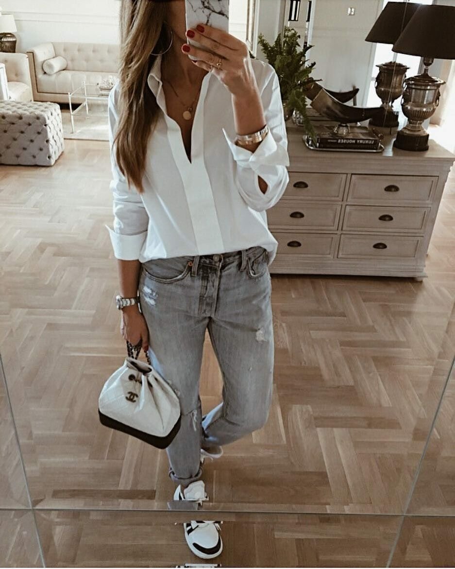 Образы с белой блузкой