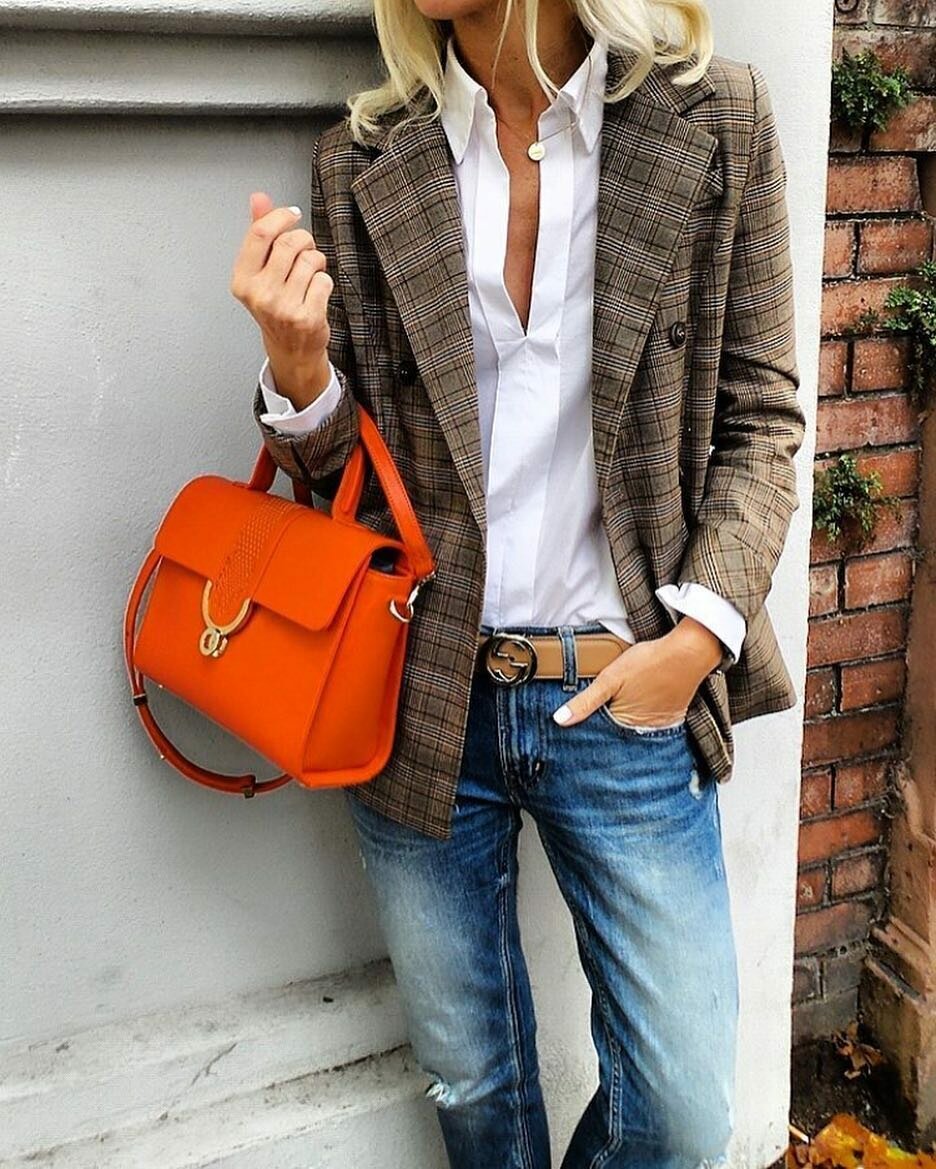 Образ с бежевым пиджаком