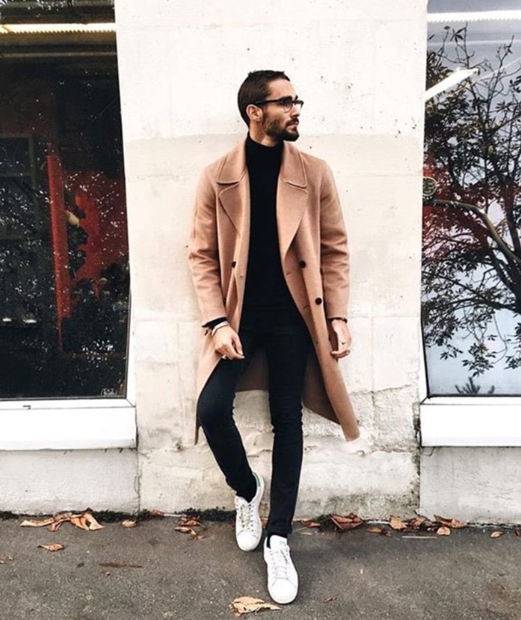 Образы с бежевым пальто мужское