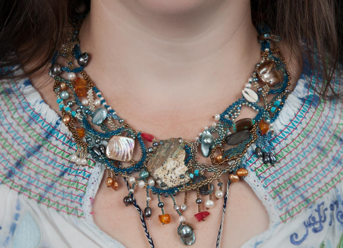 Бисерные украшения на шею