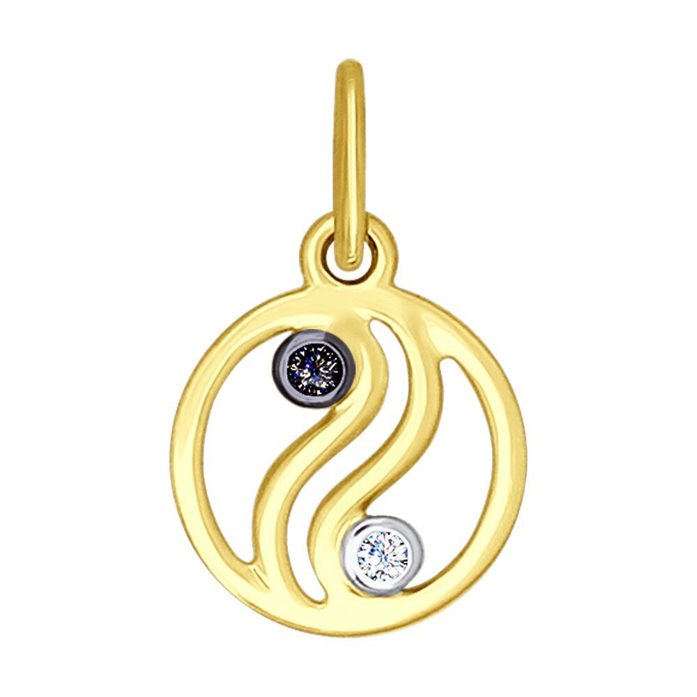 Инь янь кулон золото