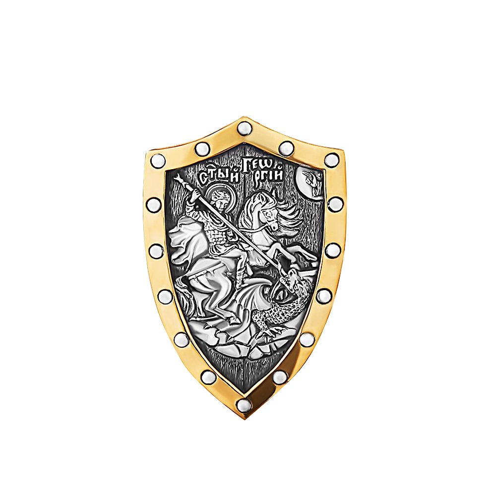 Серебряный кулон георгий победоносец