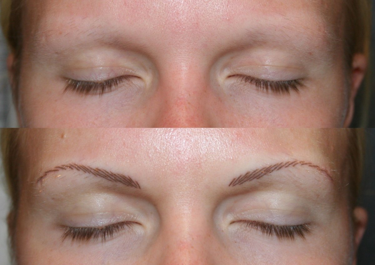 Ассиметричные брови перманент