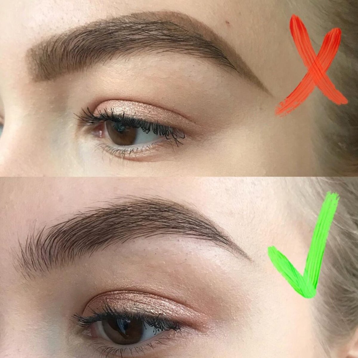 Мужские брови до и после коррекции