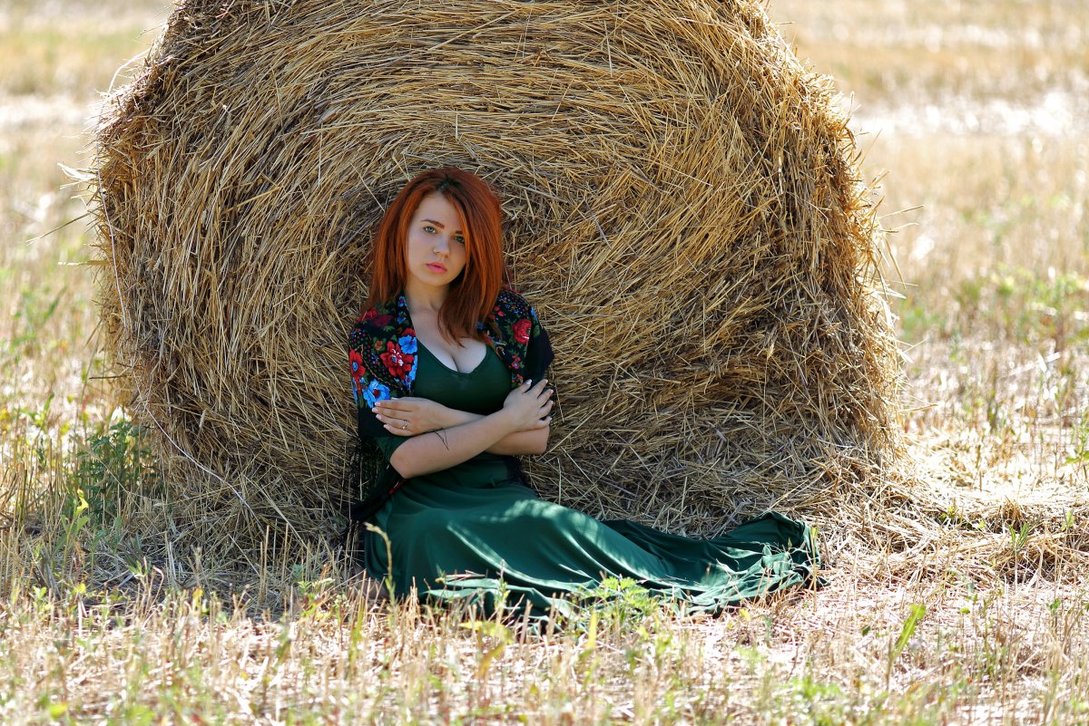 Фотосессия у сена