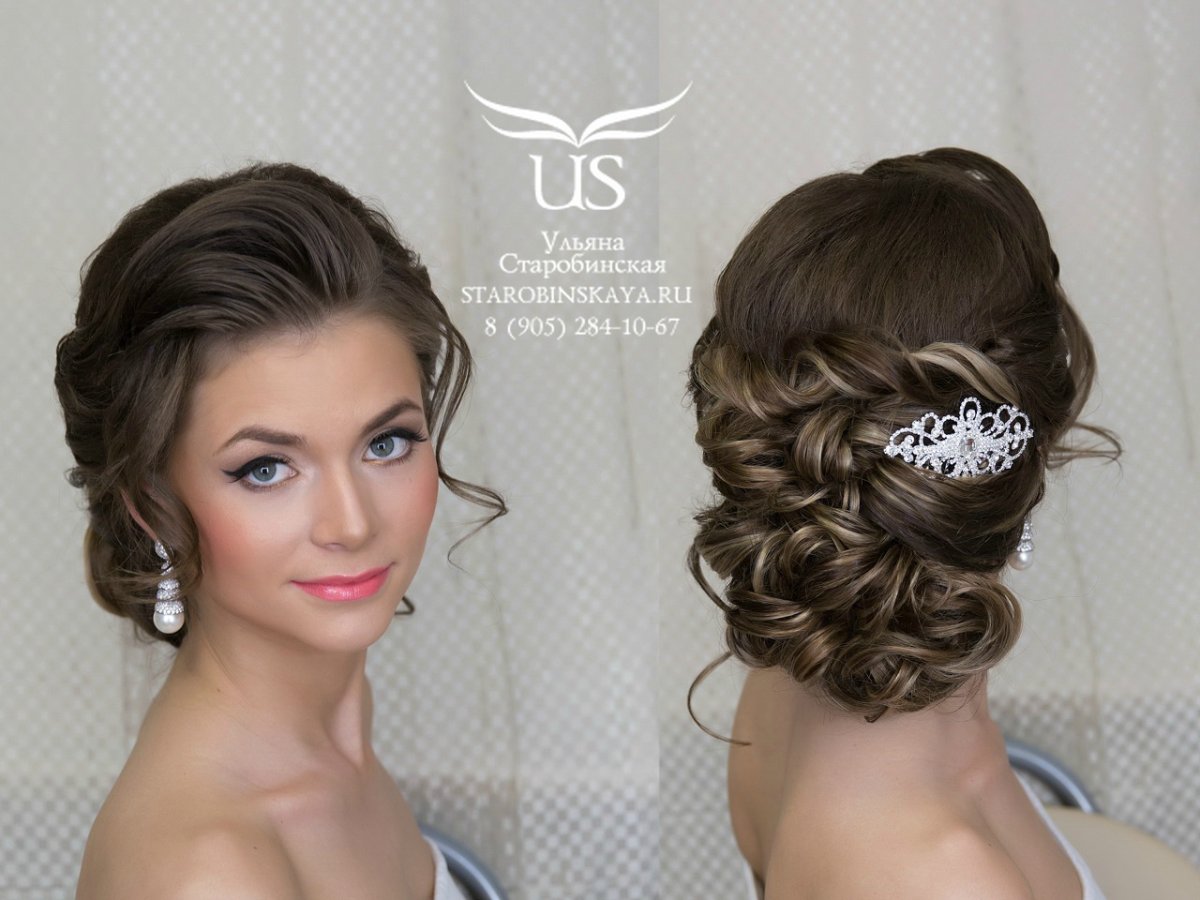 Свадебные прически вид спереди