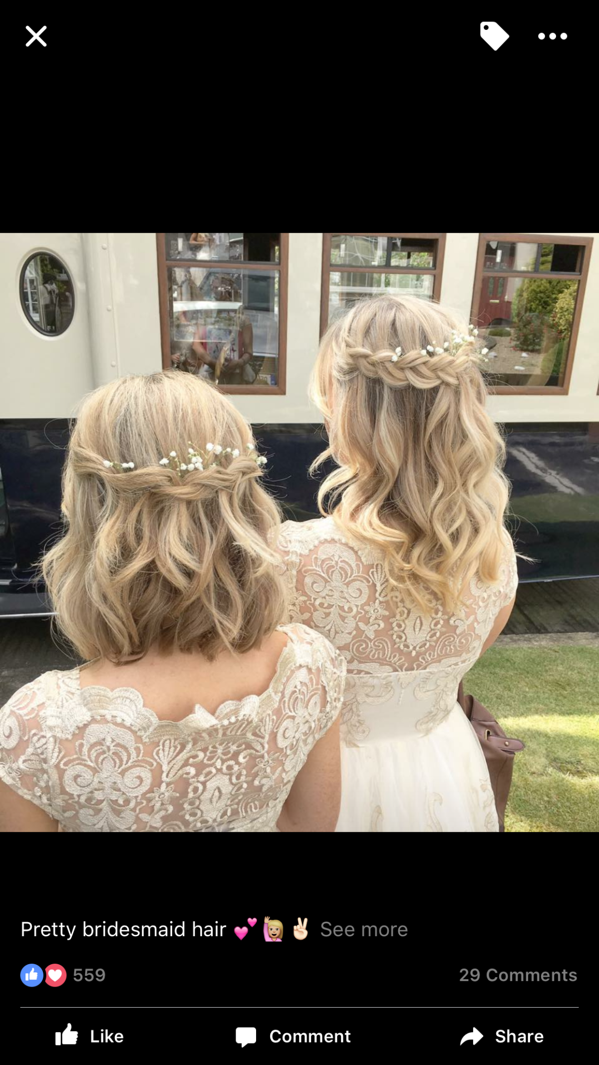 Прическа подружки невесты