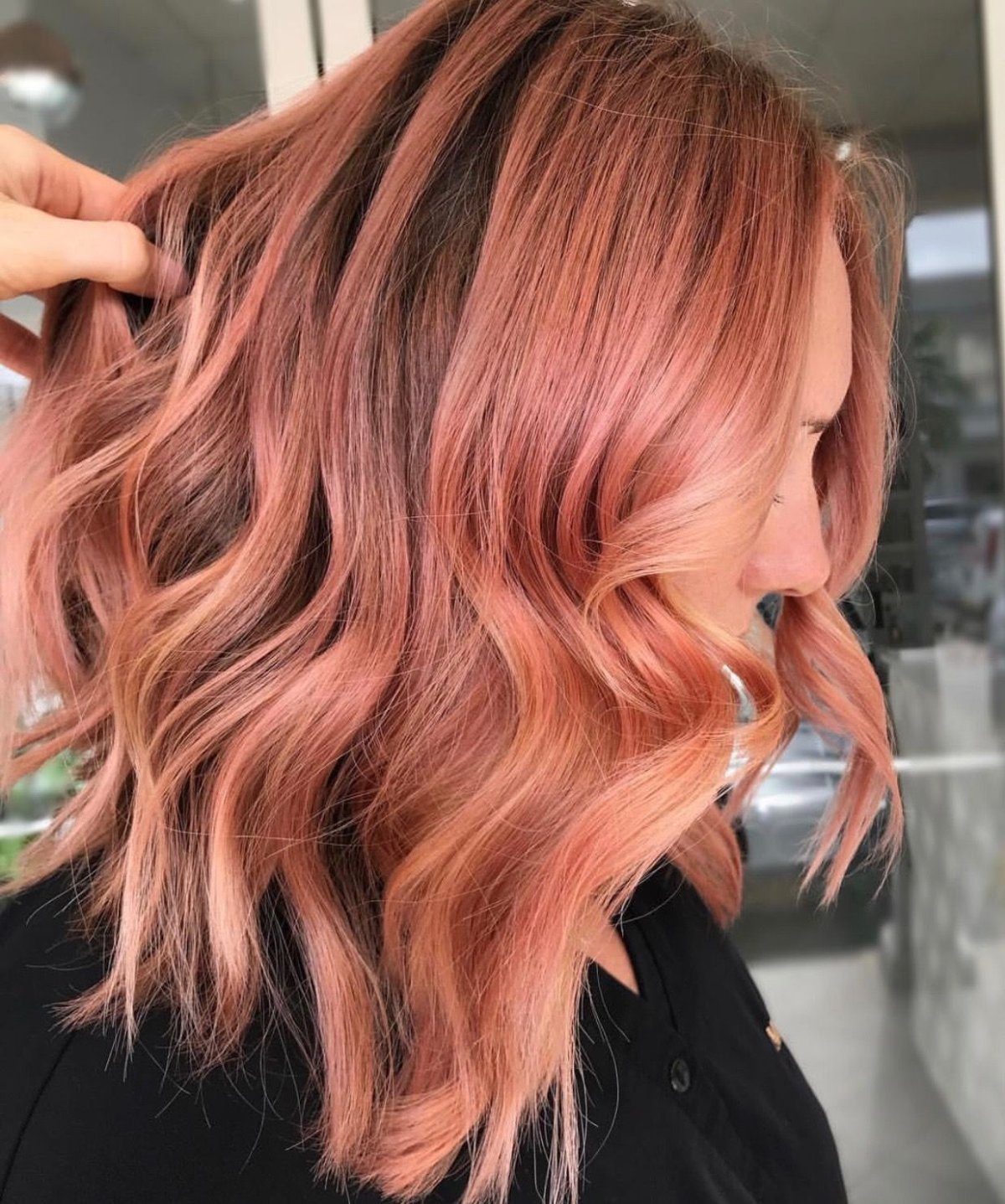 Клубничный блонд балаяж