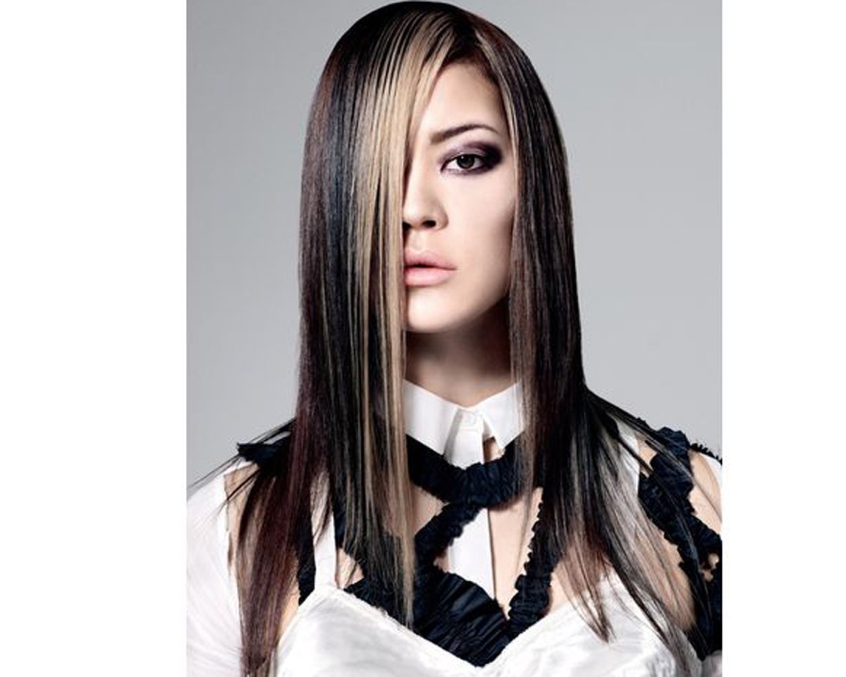 Прядки белые на темные волосы