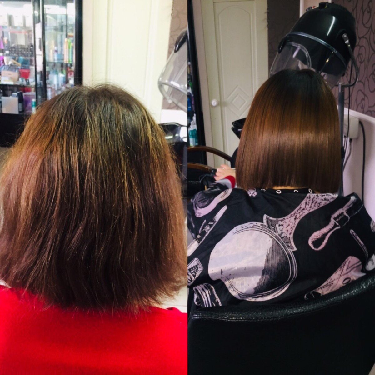 Кератин на каре с челкой