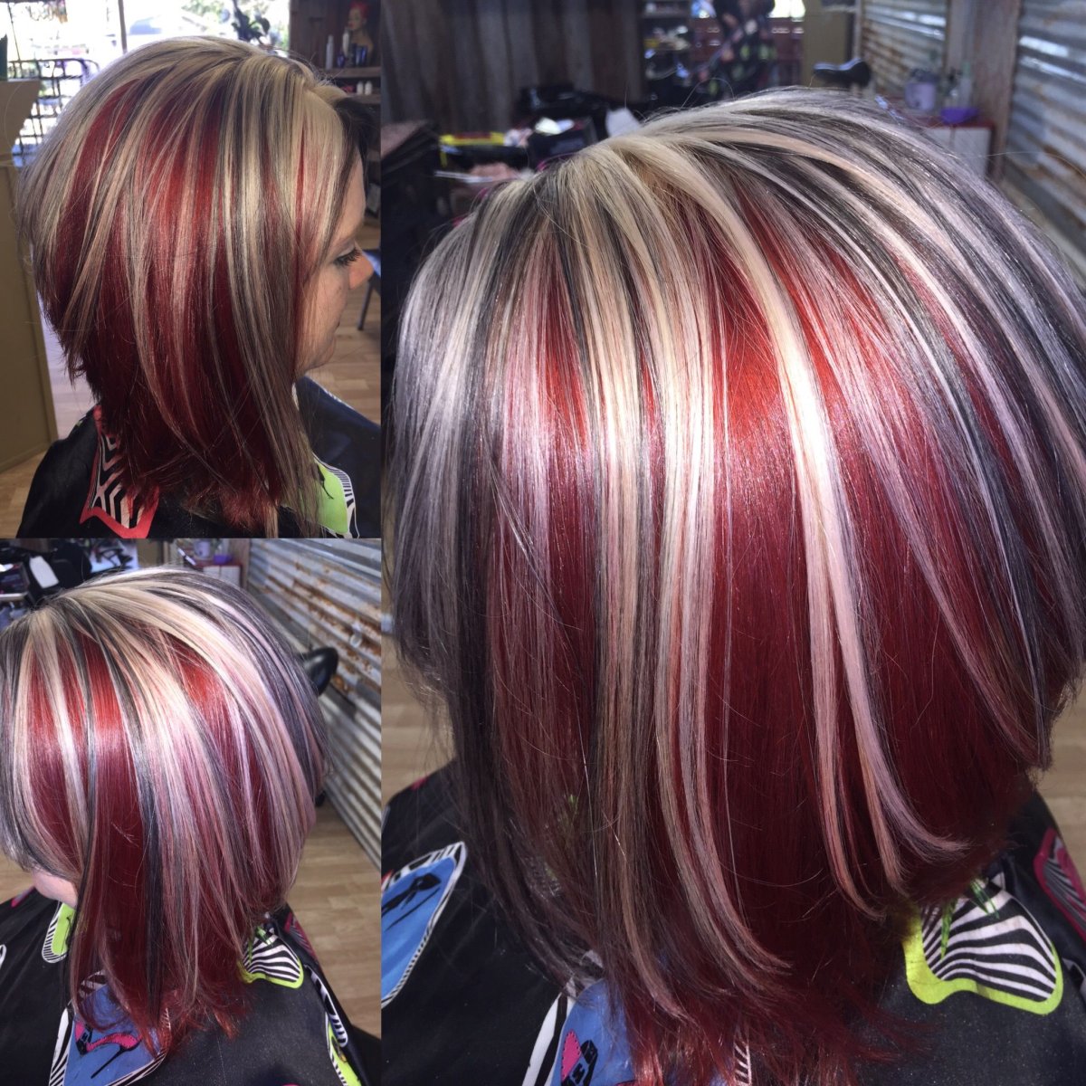 Мелирование тремя цветами