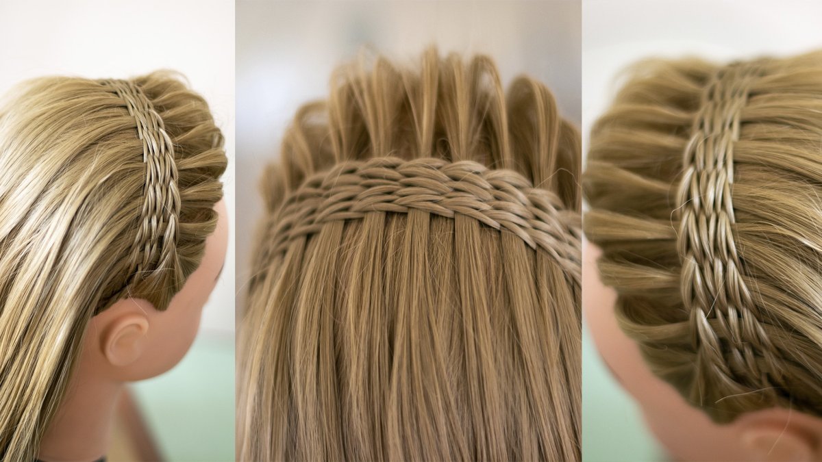 Прическа с косой ободком