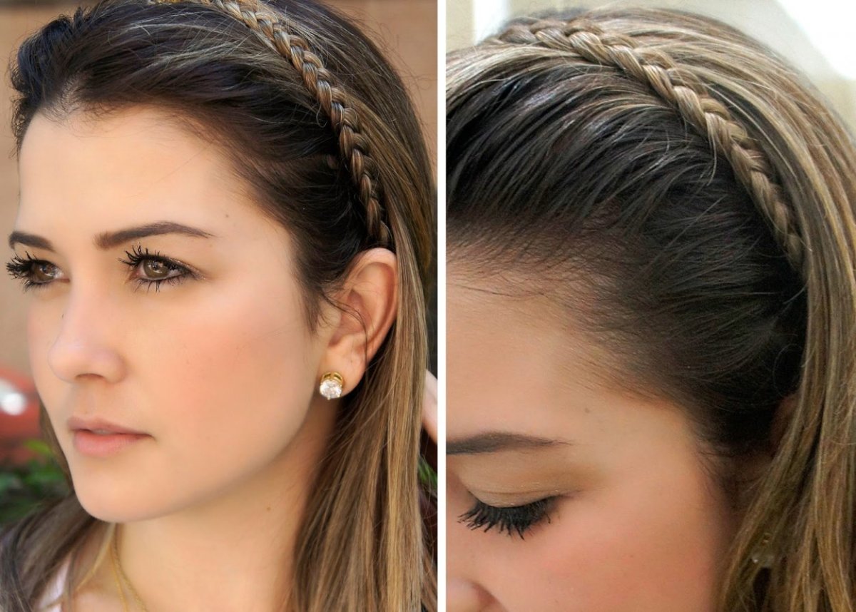 Коса вокруг головы с распущенными волосами