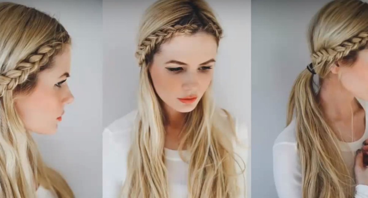 Причёски косичка ободок для девочек