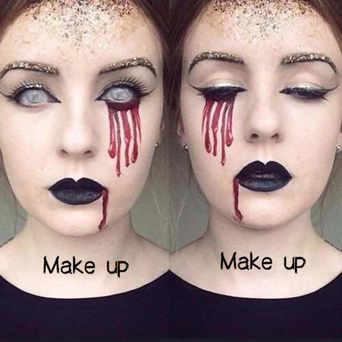 Макияж на Хэллоуин красками