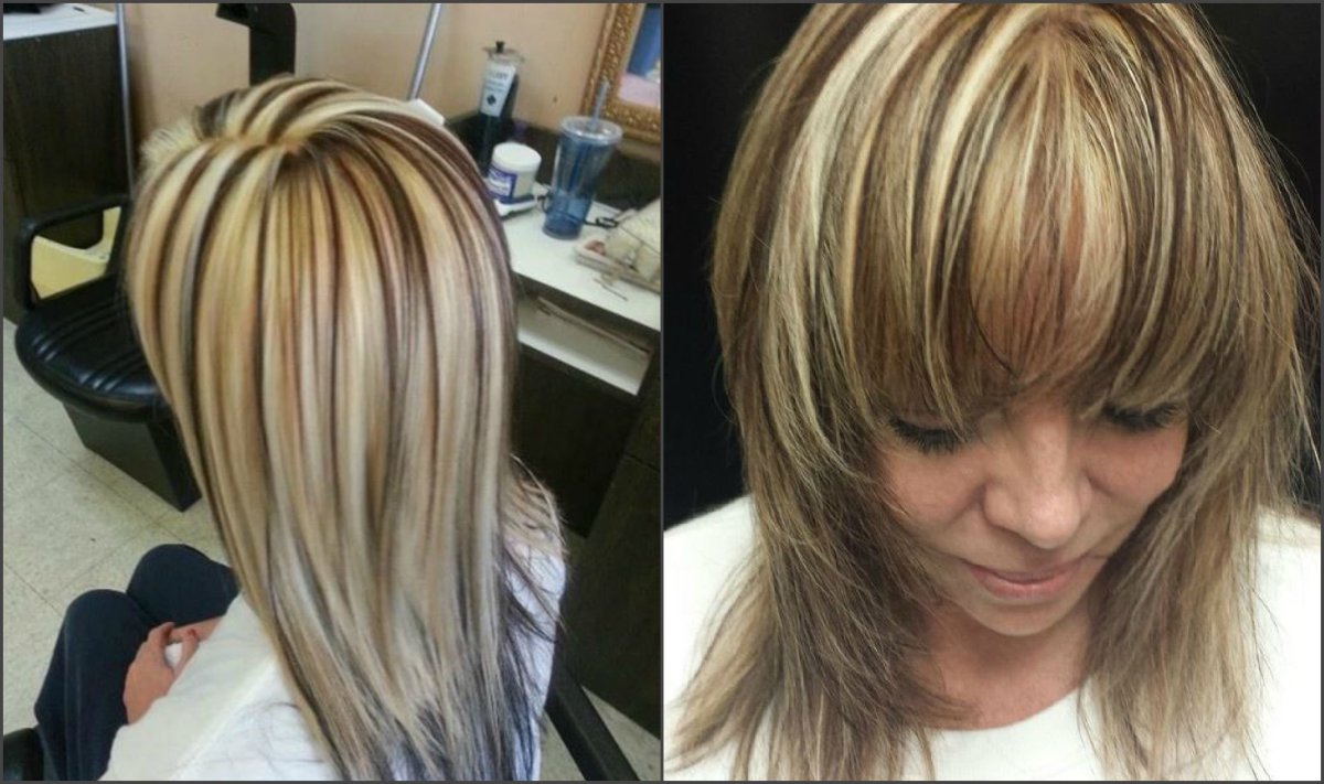 Мелирование волос на темные волосы средней длины 2022 Каскад