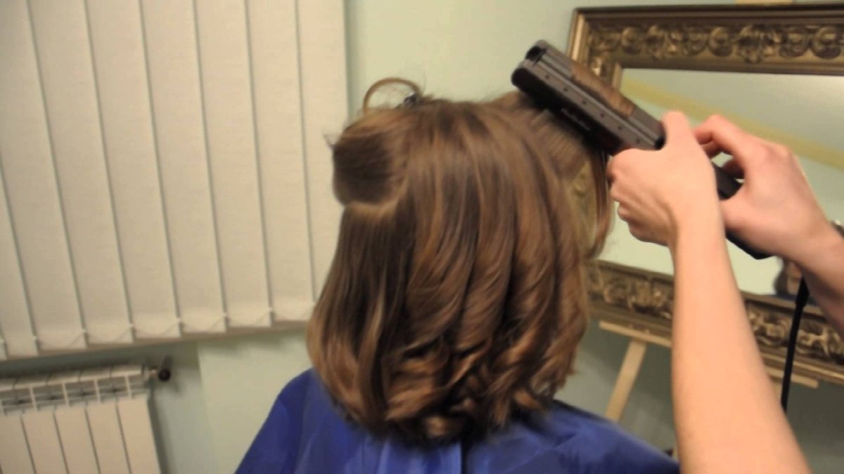 Кудри на короткие волосы утюжком