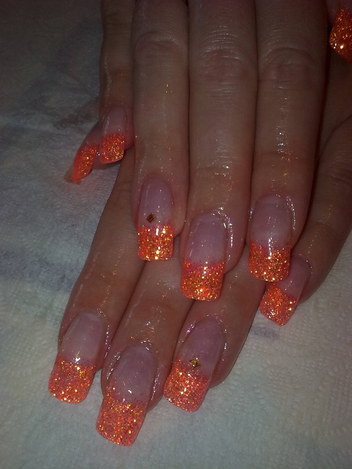 Новогодний френч с красными кончиками