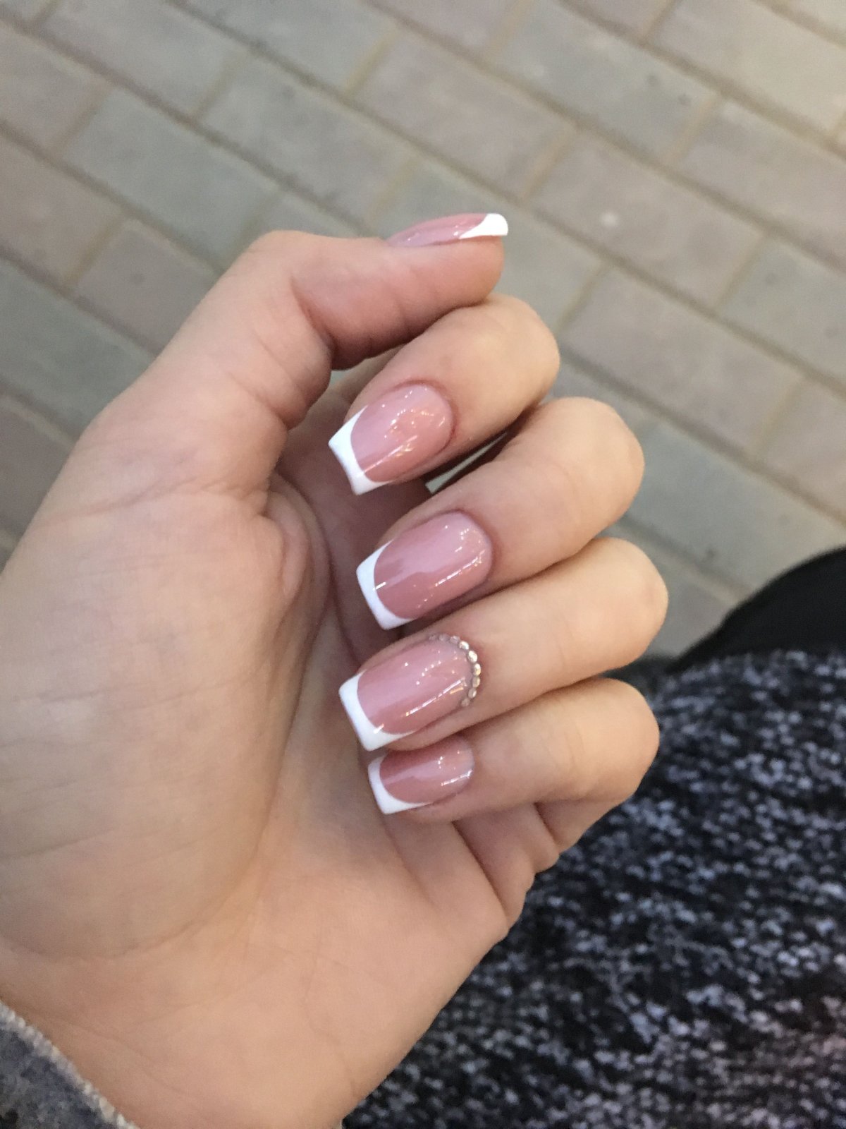 Маникюр двоечка квадрат