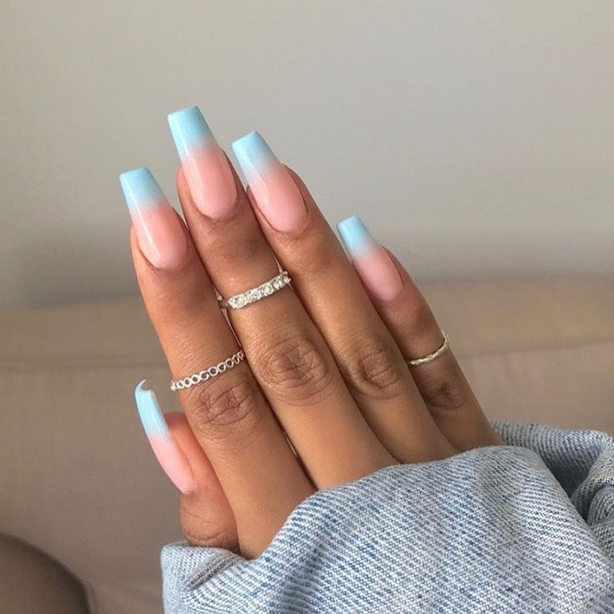 Маник на длиные квадратный ногти