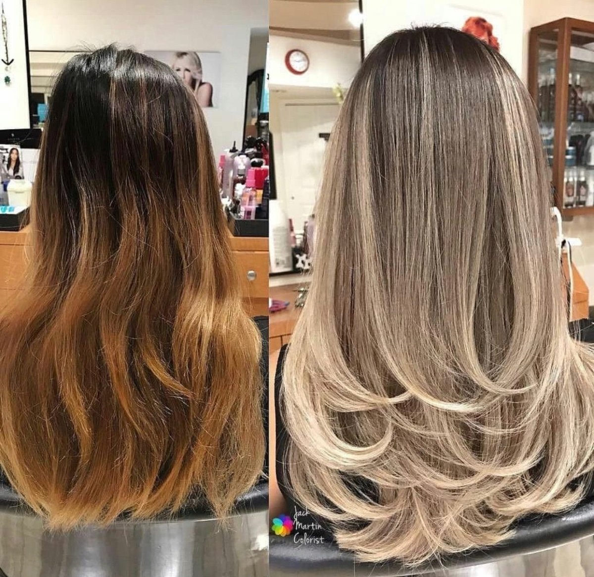 Светлое мелирование на темные волосы средней