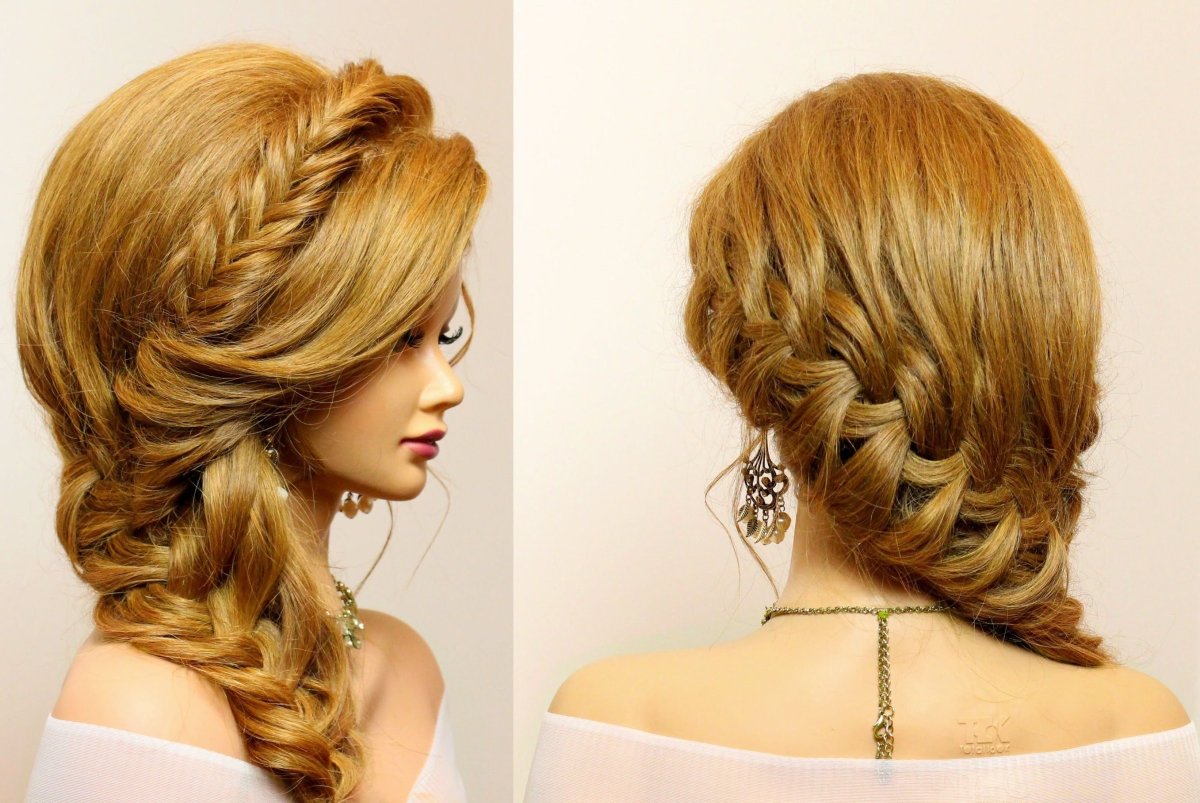 Прически с плетением на длинные волосы