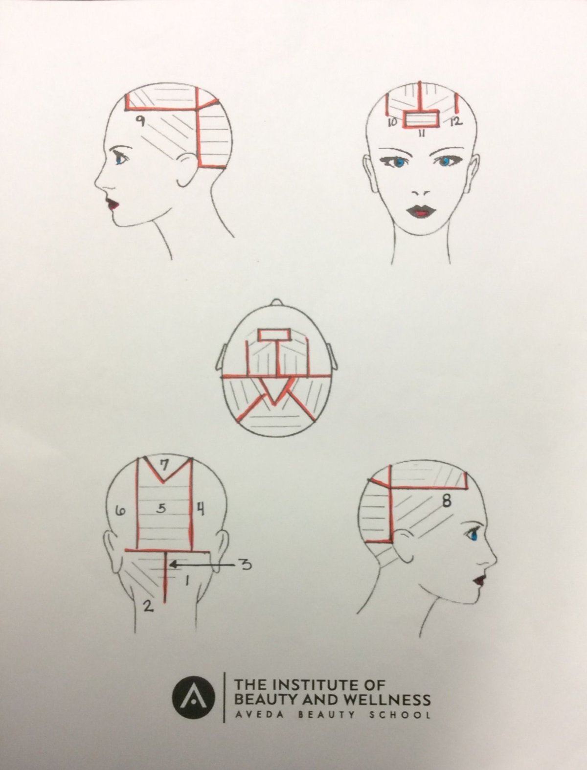 Схема разделения волос для аиртач