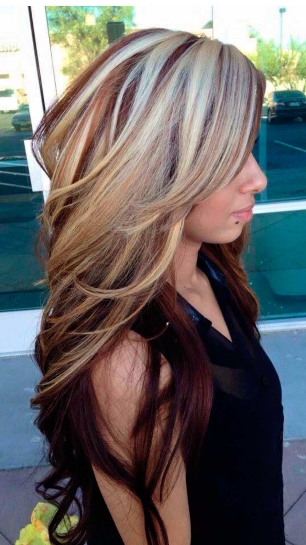 Джессика Альба мелирование