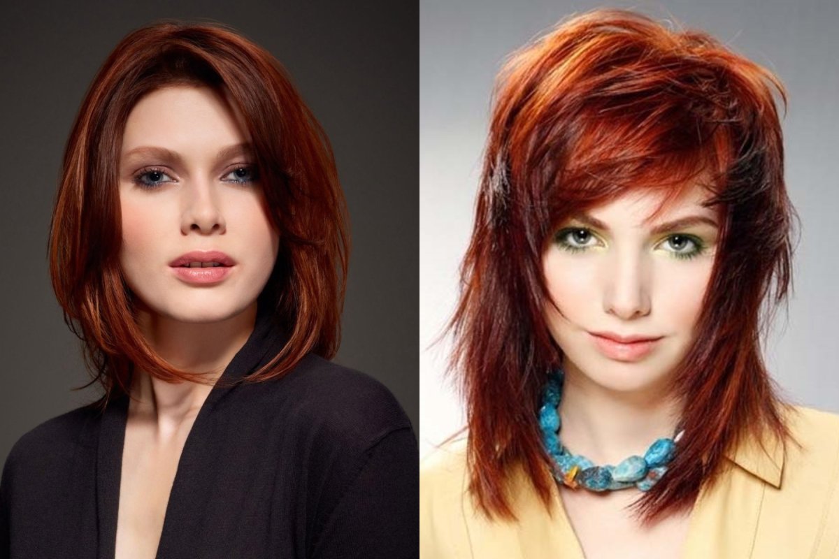 Стрижка разной длины на средние волосы