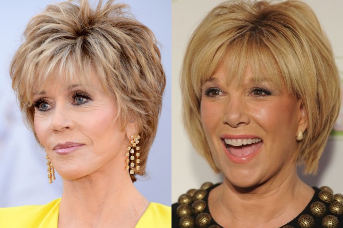 Стрижка Каскад с челкой для женщин после 50 лет