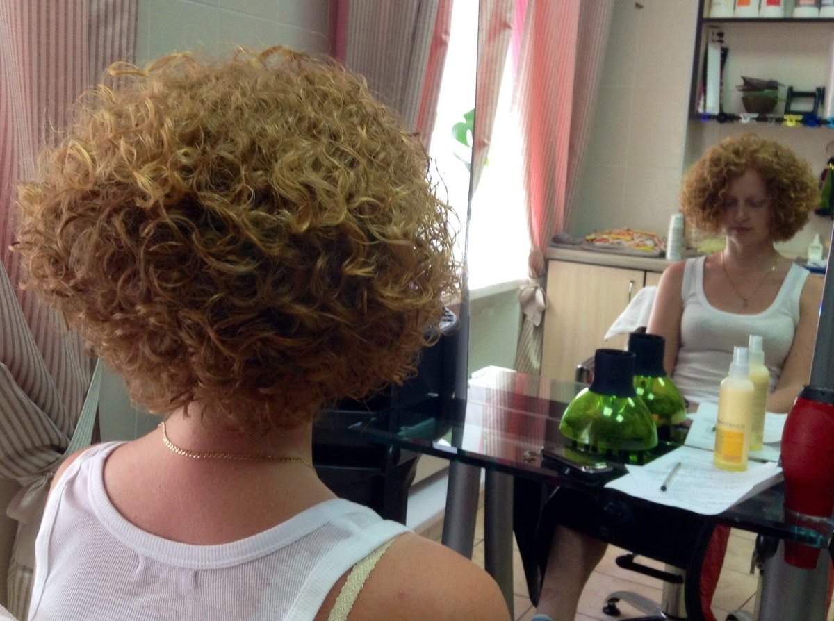 Хим завивка на Боб каре