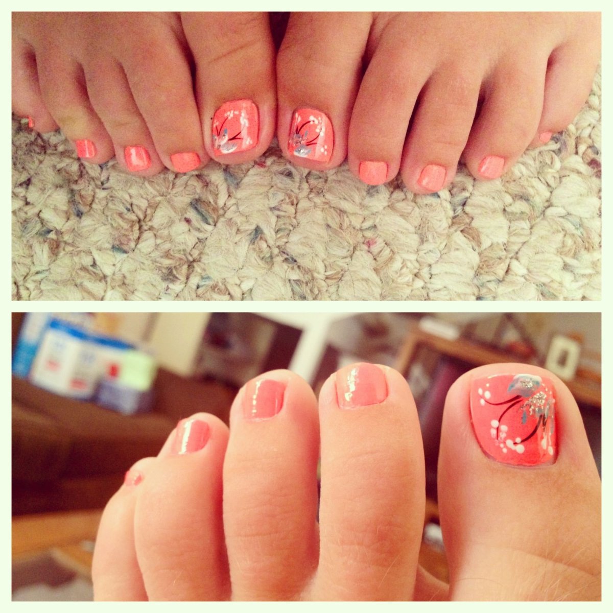 Педикюр персик