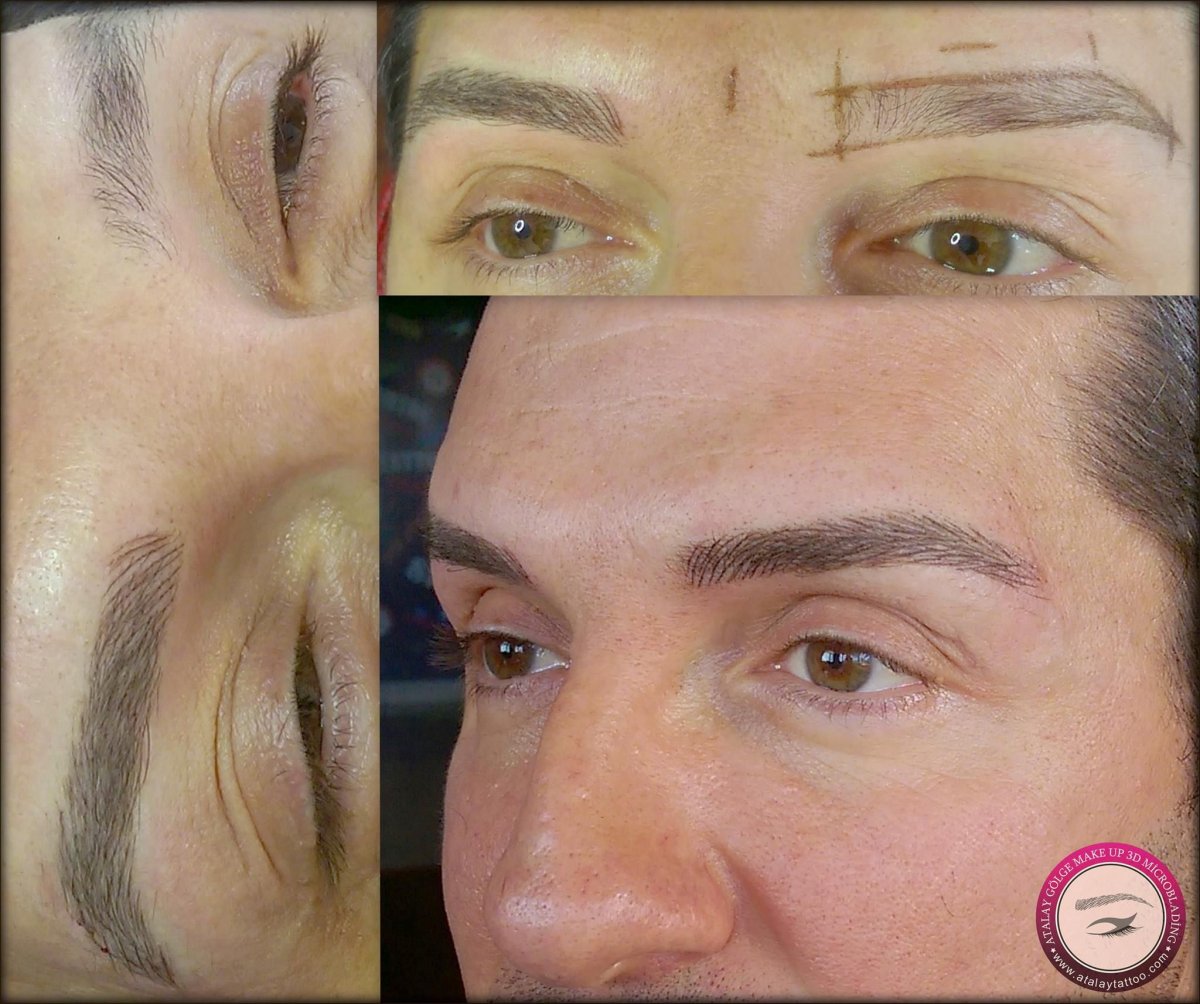 Мужской перманент бровей