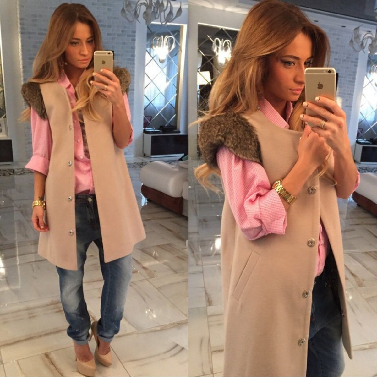 Оригинальные жилеты из ткани