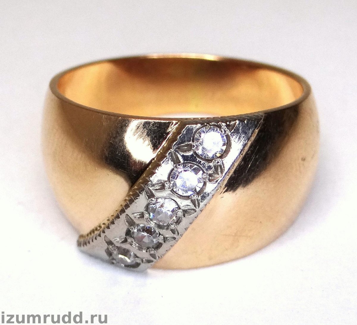 Широкое советское обручальное кольцо 750 пробы СССР