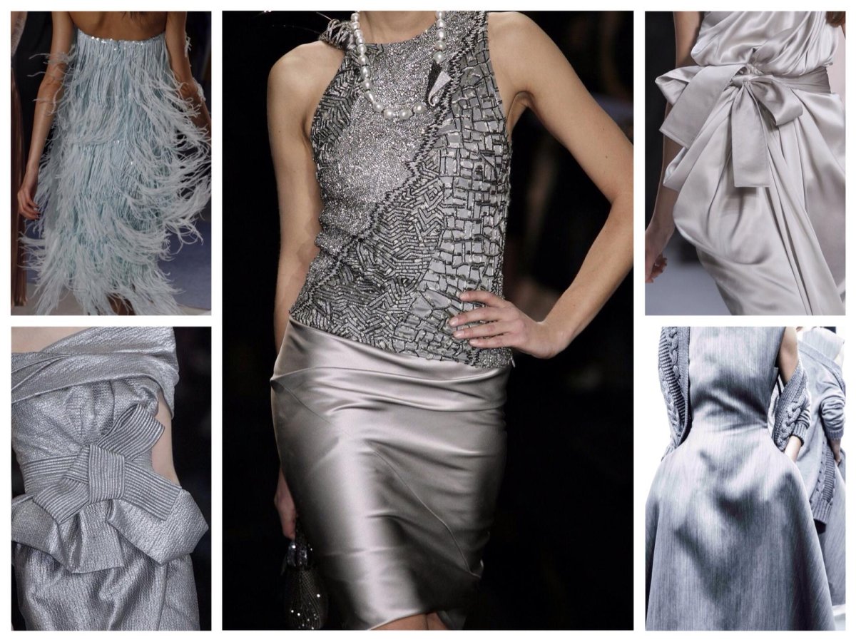 Цвет украшения на серое платье