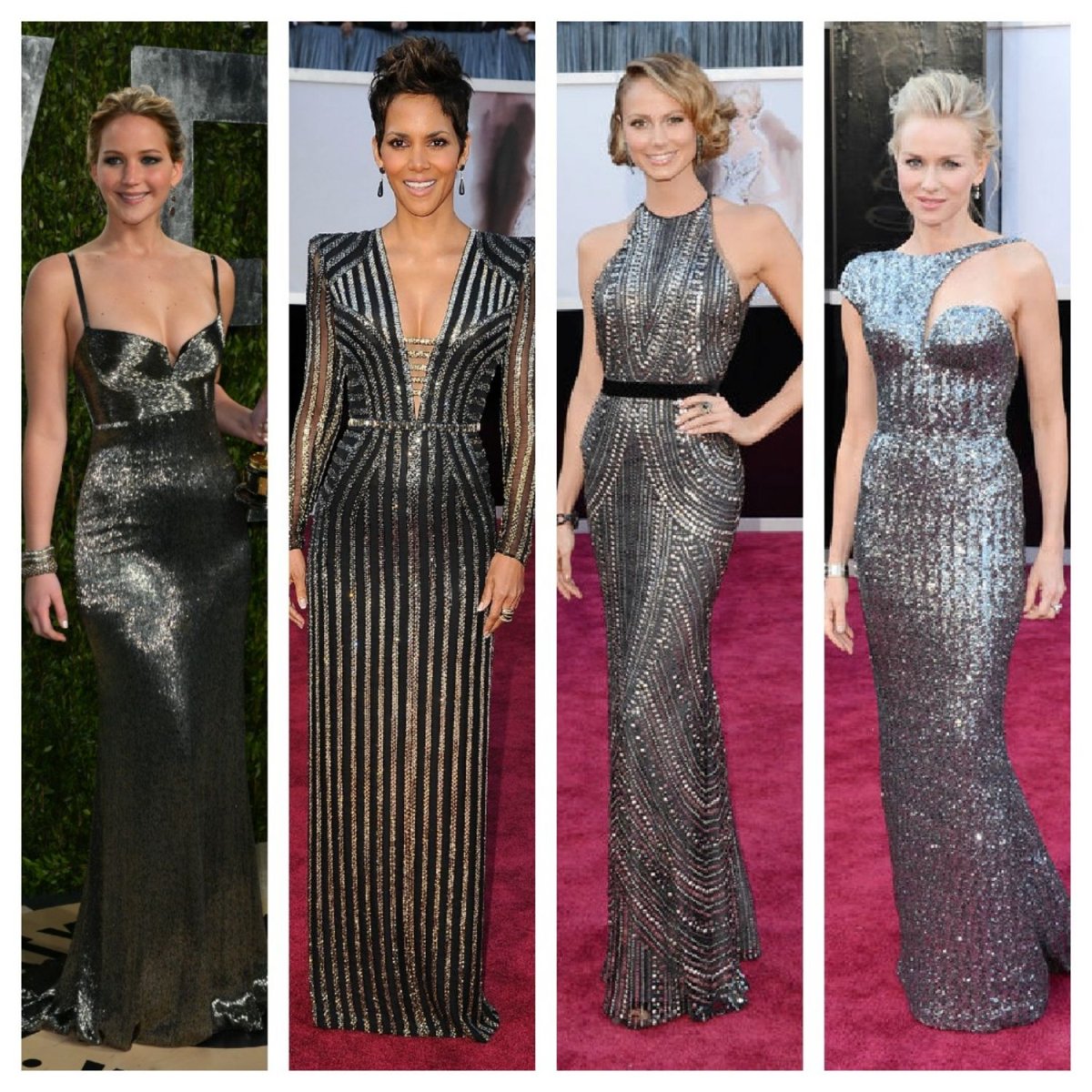 Аксессуары к серебристому платью